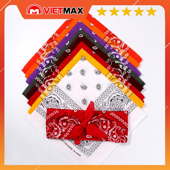 Khăn Turban Hiphop Bandana Đội Đầu Buộc Tóc Phong Cách Streetwear Nhiều Màu 55x55 cm