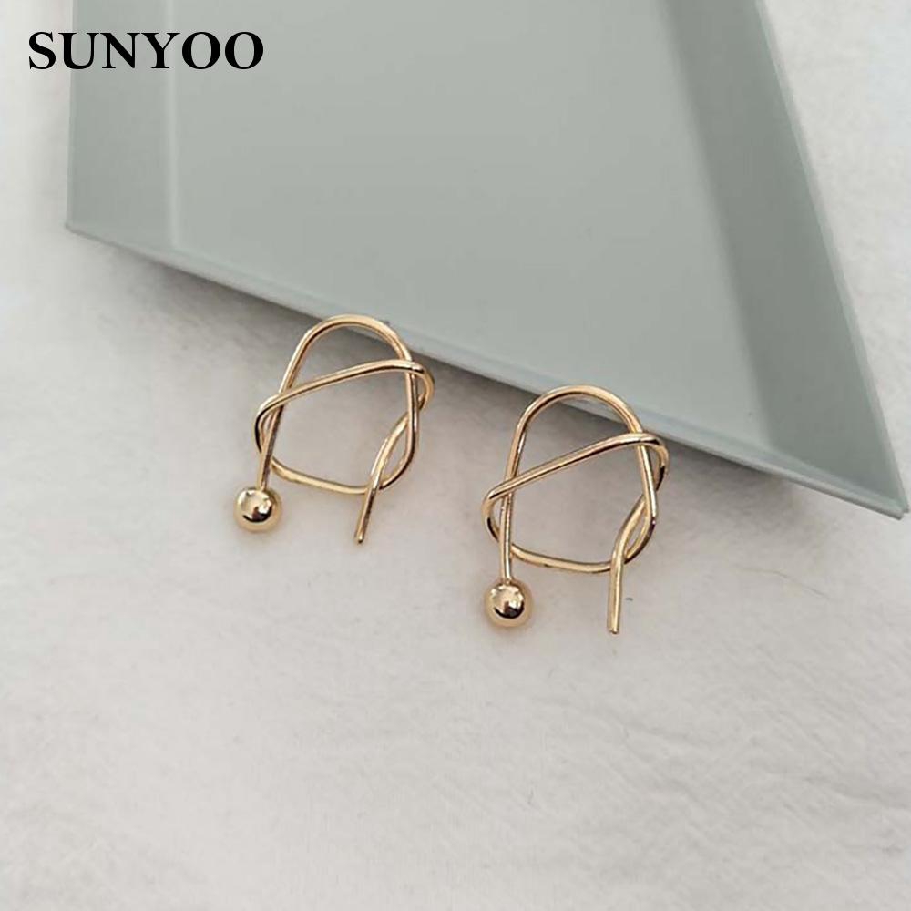  For Women Twist Knots Fashion Jewellery Gold Plated Earrings Minimalist Trendy