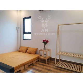 Giường pallet gỗ kích thước 1m4 x 2m