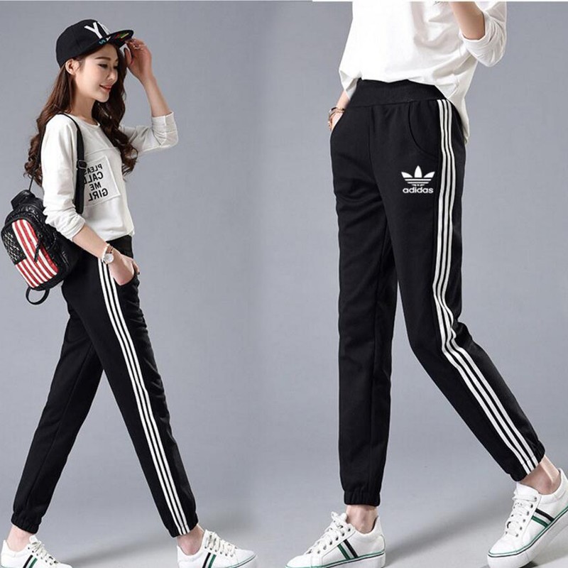 Quần Thể Thao Adidas Màu Đen Thời Trang Xuân Thu 2018 Cho Nữ