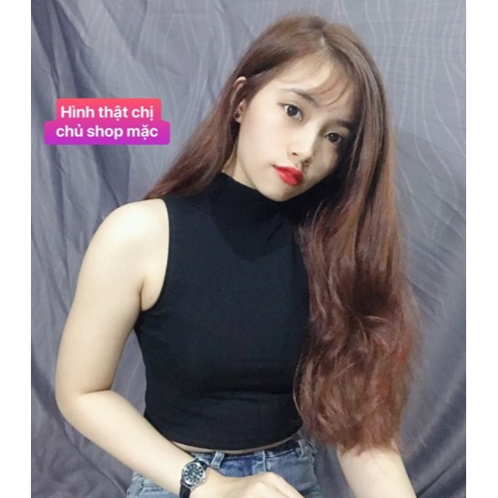 Áo croptop nữ kiểu ôm, áo thun croptop cổ lọ sát nách chất vải cotton mềm mịn LIKANO CRT27 | BigBuy360 - bigbuy360.vn