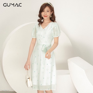 Đầm cổ v buột eo gumac da914