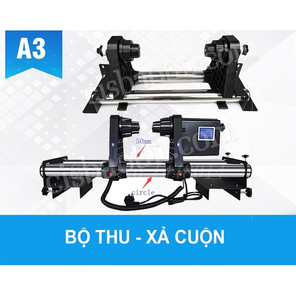 BỘ THU - XẢ CUỘN GIẤY GẮN VÀO MÁY IN CUỘN
