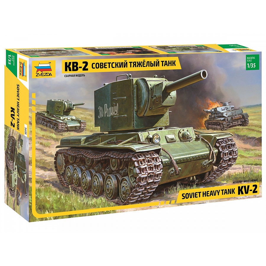 Mô hình quân sự Xe tăng hạng nặng KV-2 tỉ lệ 1/35 Zvezda