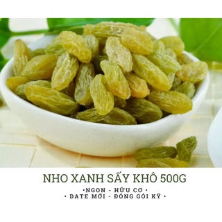 Nho xanh sấy khô loại ngon túi 500g, chua chua ngọt ngọt