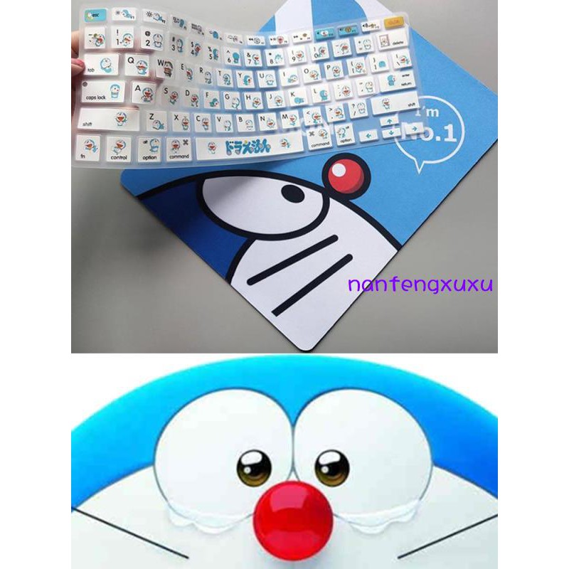 🚓🎨Miếng phim dán bàn phím máy tính hình mèo máy Doraemon đáng yêu