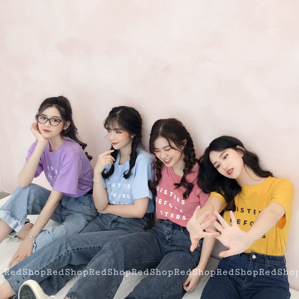 Áo Thun Nhóm Nam Nữ Nhiều Màu Tay Ngắn Cổ Tròn Nhiều Hoạt Tiết Vải Cotton Cao Cấp REDSHOP | BigBuy360 - bigbuy360.vn