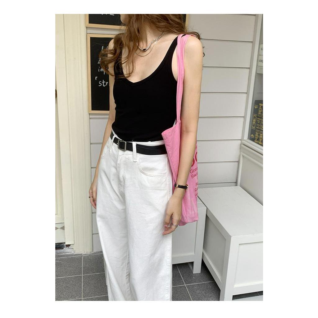 Áo Yếm Cổ Chữ V Dáng Ôm Màu Sắc Tương Phản Thời Trang Mùa Hè 63897