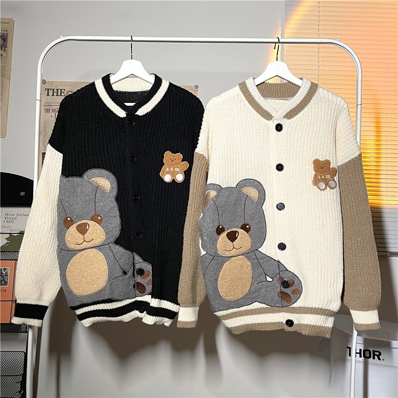 Áo khoác len dáng rộng màu sắc thời trang thu đông phong cách Hàn Quốc cho nam