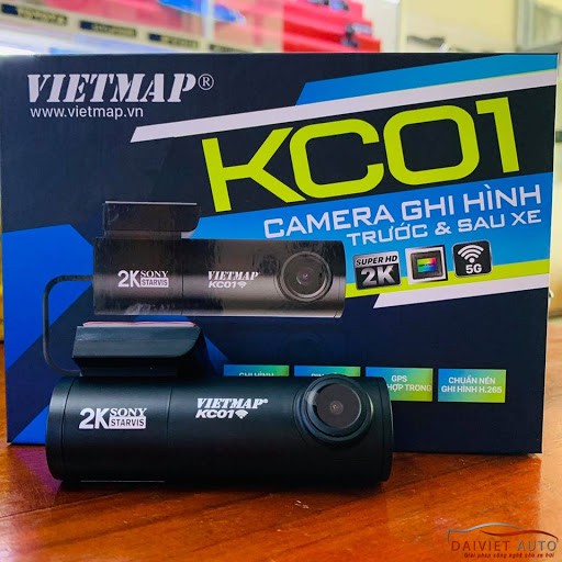 {Tặng camera IP EZVIZ C1C }Camera hành trình Vietmap KC01 ghi hình 2K -Cảnh báo giao thông bằng giọng nói -Tặng thẻ 32