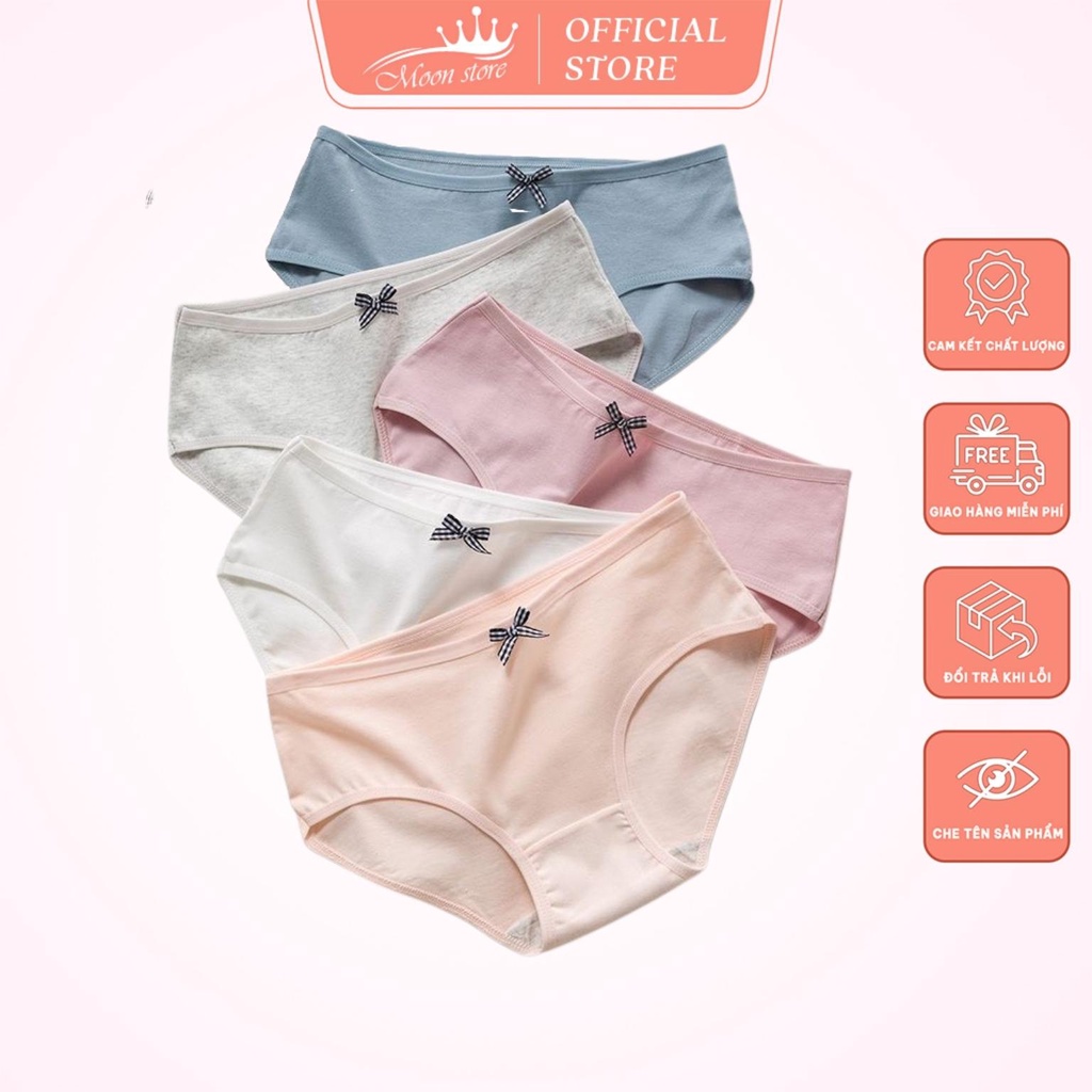 Combo 10 Quần Lót Cotton Basic 012 Cạp Nơ Caro