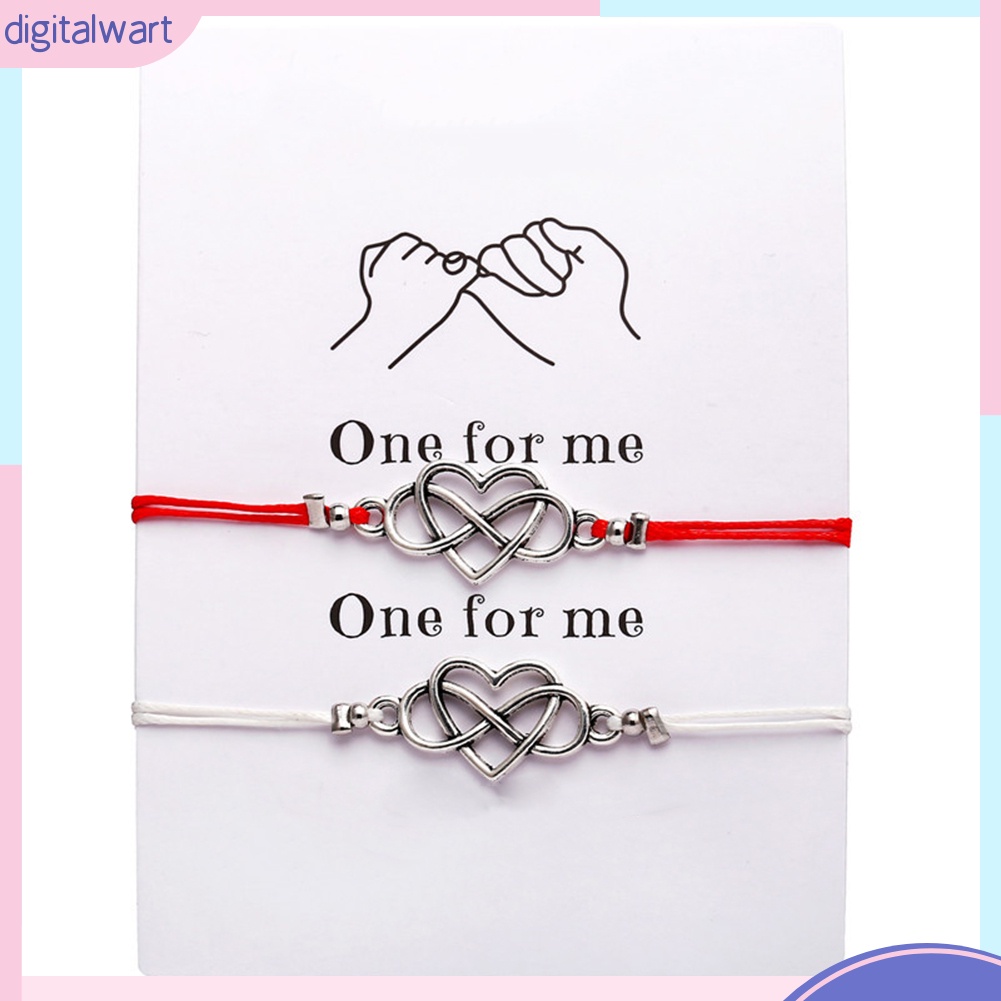 Set 2 Vòng Tay Mặt Trái Tim Cho Cặp Đôi Thẻ