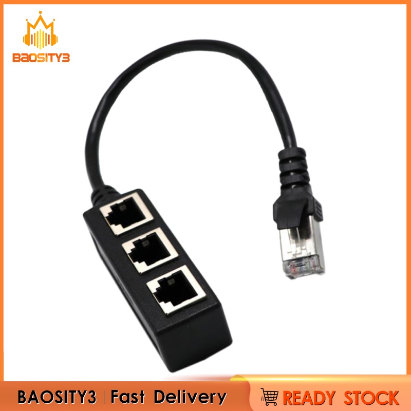Bộ Chia Cổng Rj45 Y 1 Sang 3 Cổng Cho Cat 5 / Cat 6 Lan Ethernet Plug | BigBuy360 - bigbuy360.vn