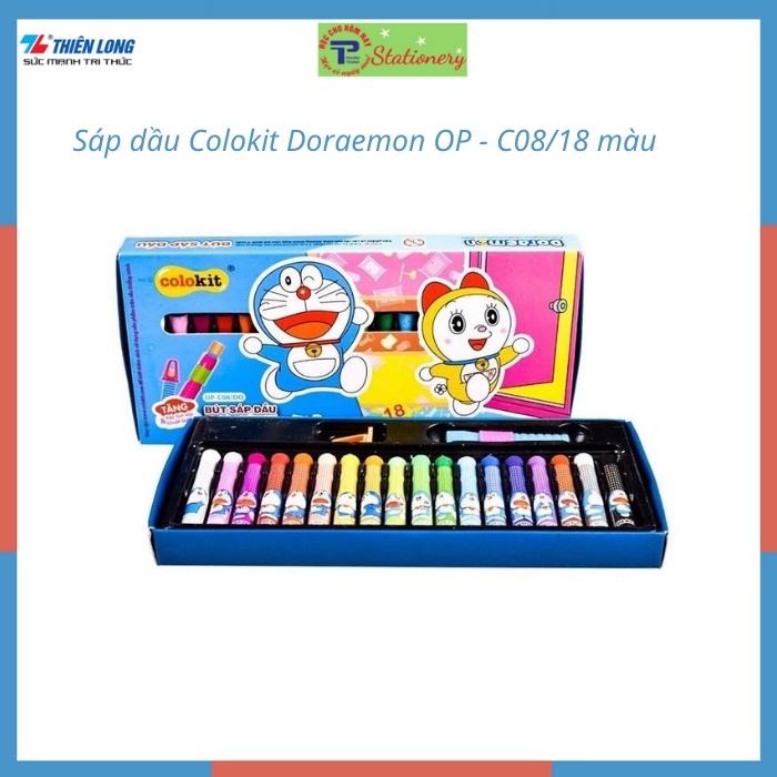 Bút sáp dầu màu Pastel Thiên Long Colokit Doraemon OP-C07,08,09/DO- 12,18,24 màu