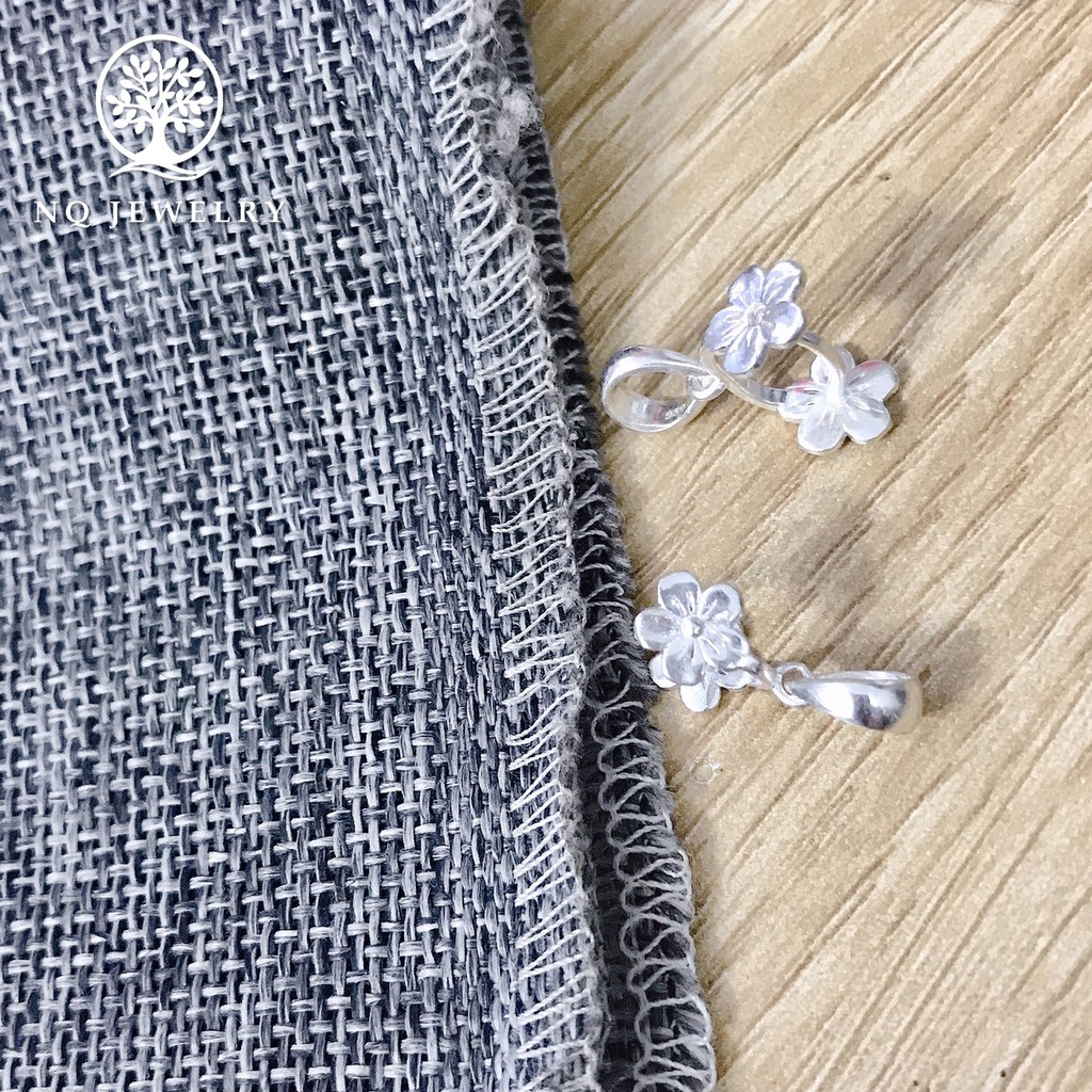 Khoen bạc móc mặt họa tiết hoa mai 5 cánh - NQ Jewelry