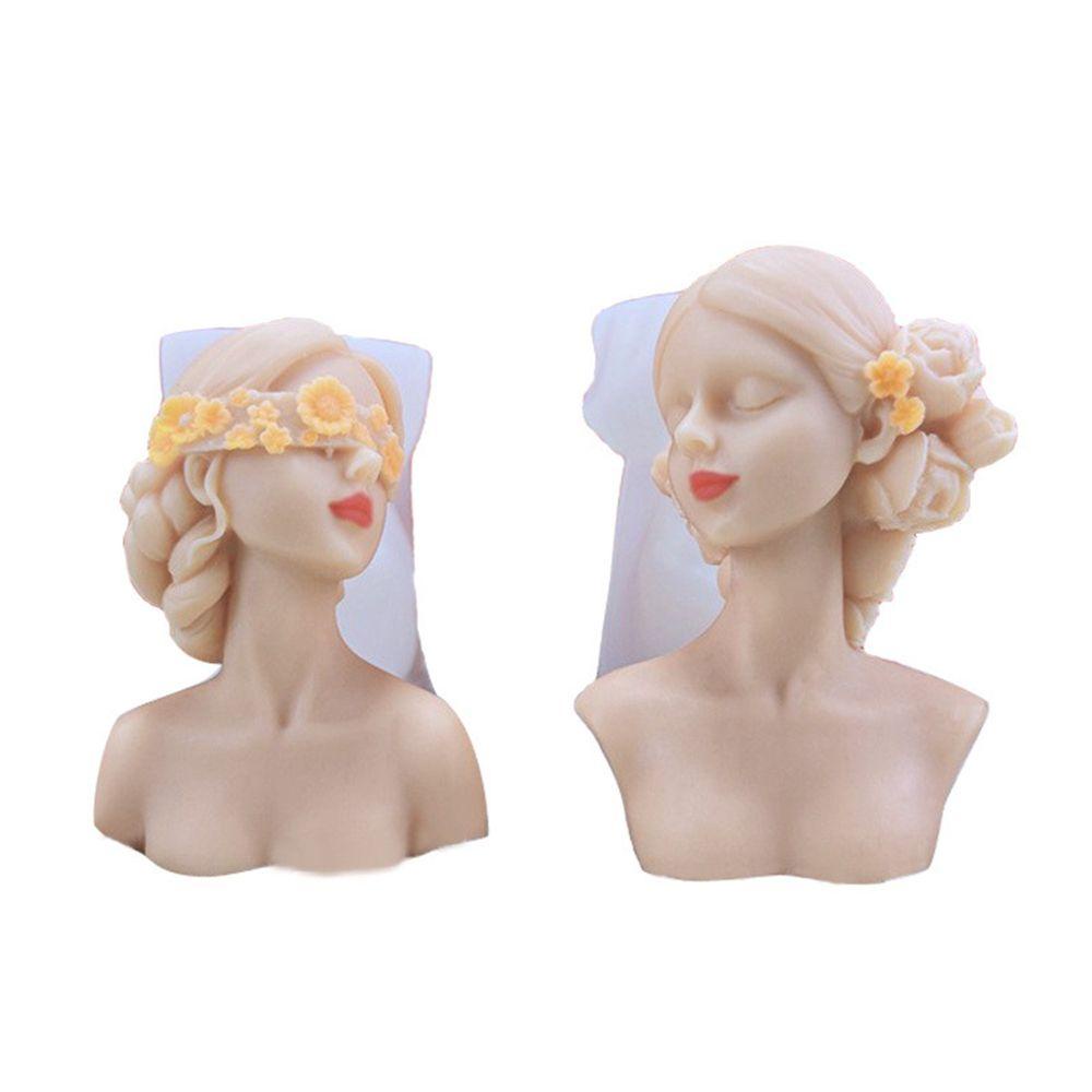 Khuôn Silicone Làm Đồ Thủ Công DIY Hình Cô Gái Bịt Mắt Sáng Tạo Dễ Sử Dụng