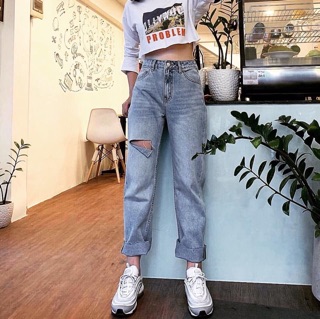 QUẦN BAGGY JEANS RÁCH ( mã: BG008 )