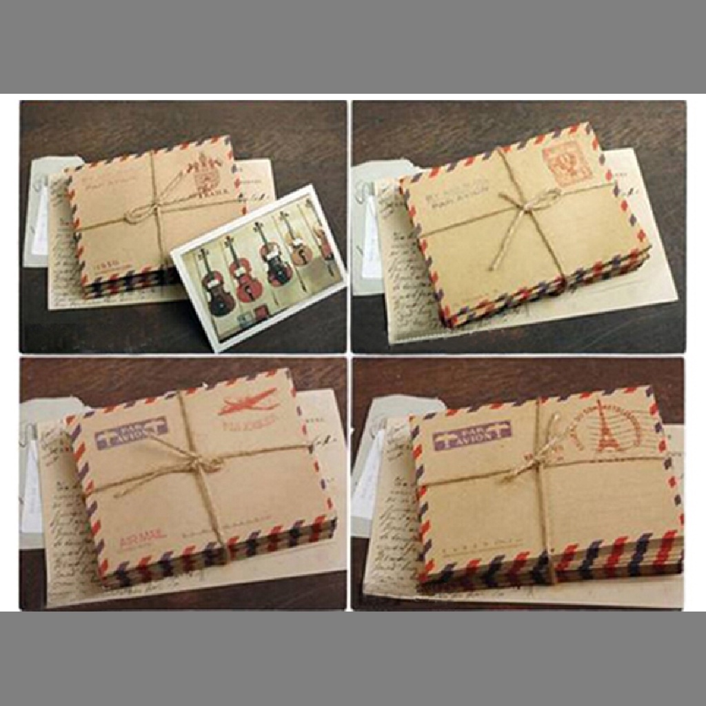 Set 10 Tấm Bưu Thiếp Mini In Chữ Phong Cách Vintage