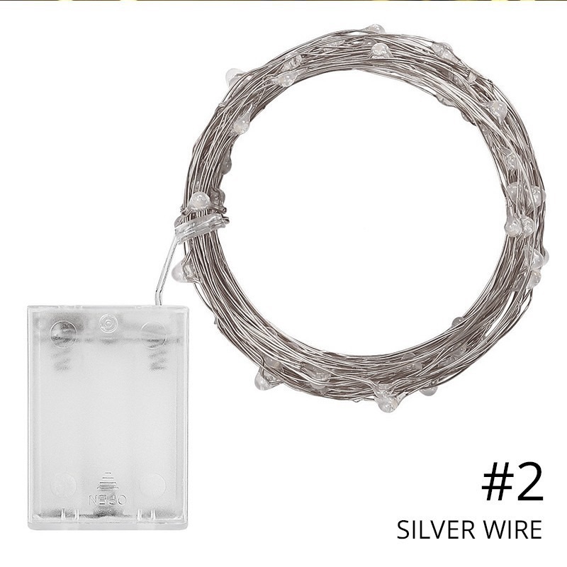 Dây đèn LED trong suốt 2M/5M/10M nhiều màu tùy chọn trang trí sinh động