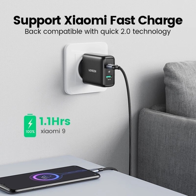 Củ Sạc Nhanh QC 30.0 2 Cổng 36W Ugreen CD161 Chính Hãng- BH 18T Đổi Mới