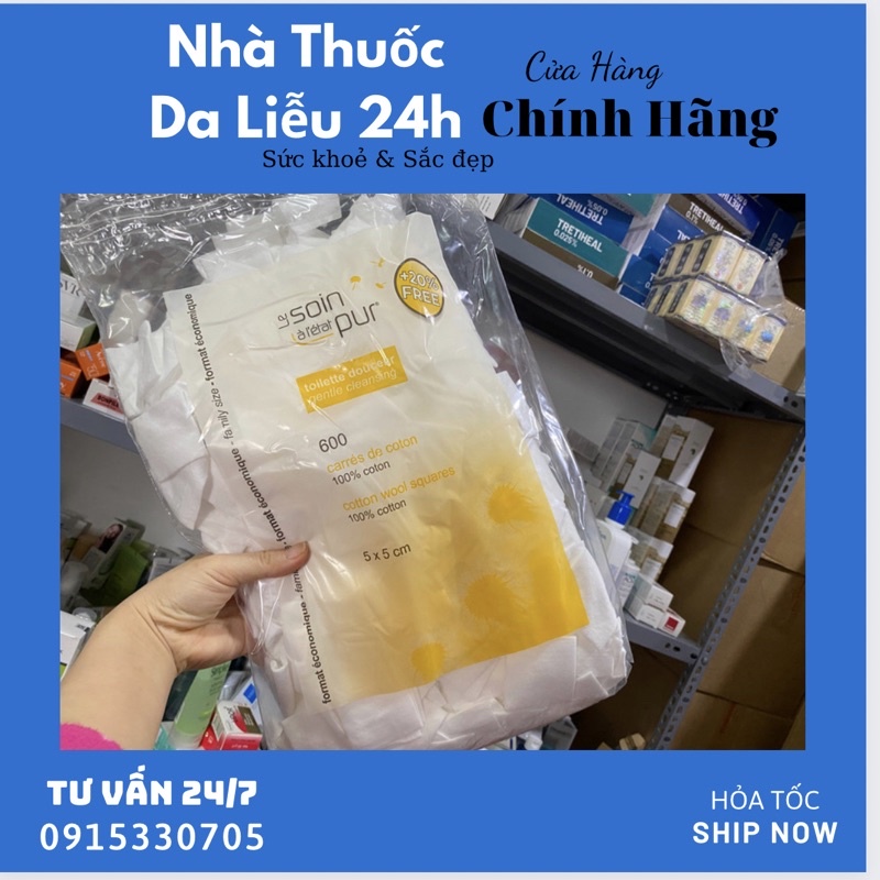 Bông tẩy trang Tetra Medical Cotton Wool Squares 600 miếng 5x5