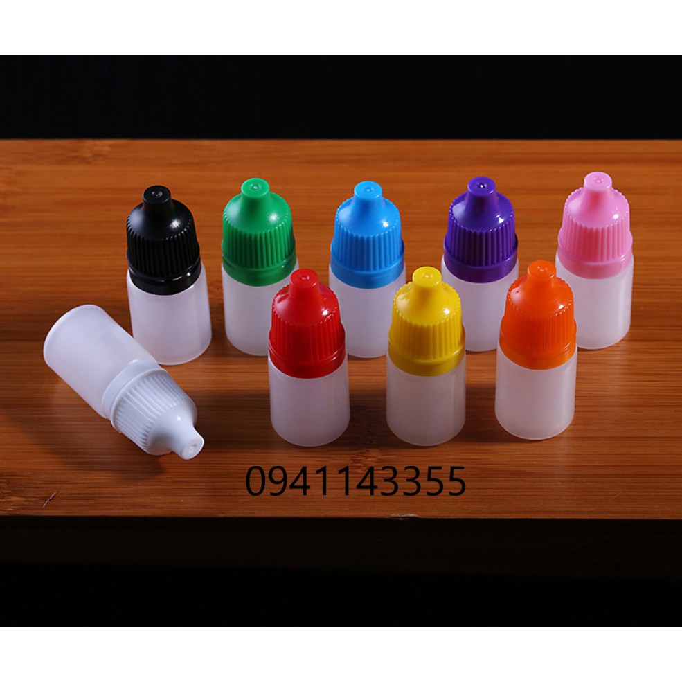 Chai nhựa 5ml 10ml nhựa PE bộ 10 chai, màu ngẫu nhiên, làm đồ handmade, chai đựng du lịch