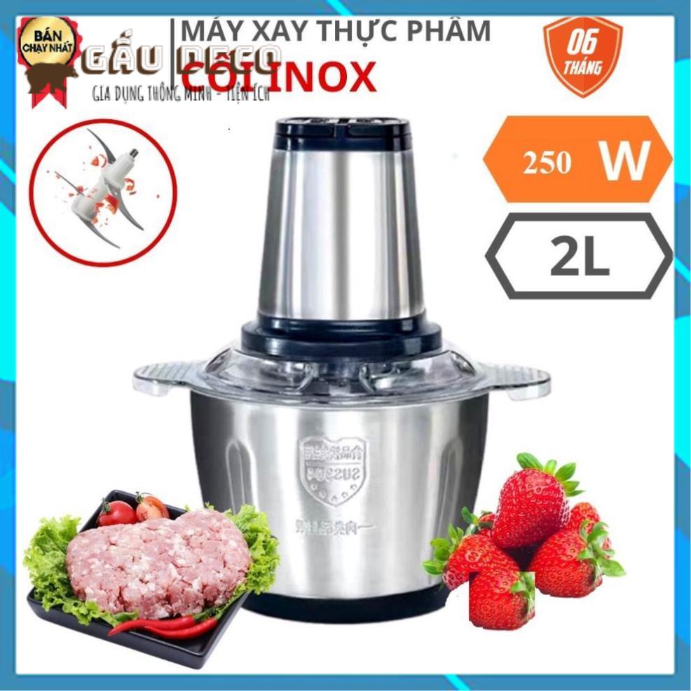MÁY XAY THỊT BẰNG CỐI INOX 2 LÍT DAO 4 LƯỠI FOOD PROCESSOR HDA