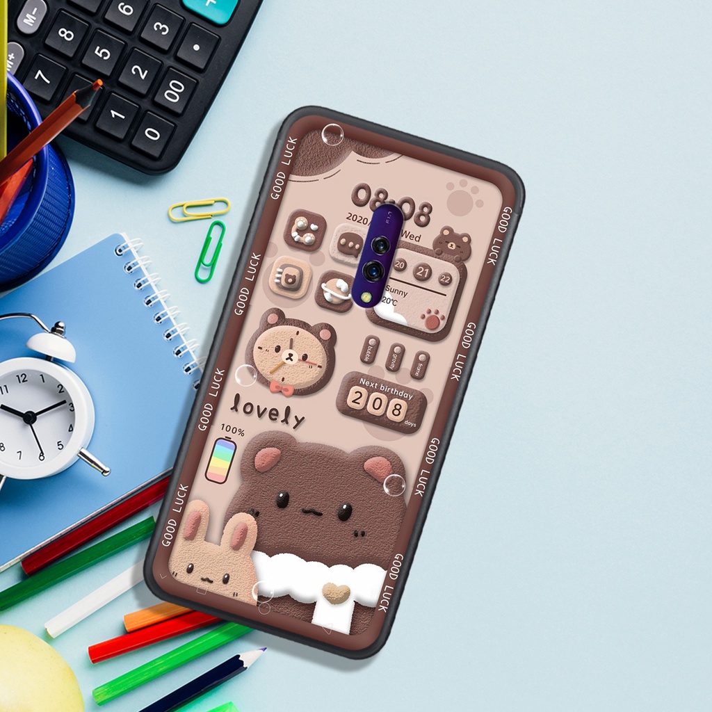 Ốp Lưng OPPO K3 - REALME X - RENO - RENO 2 - RENO 2F , In Hình Gấu Chocolate đáng yêu.