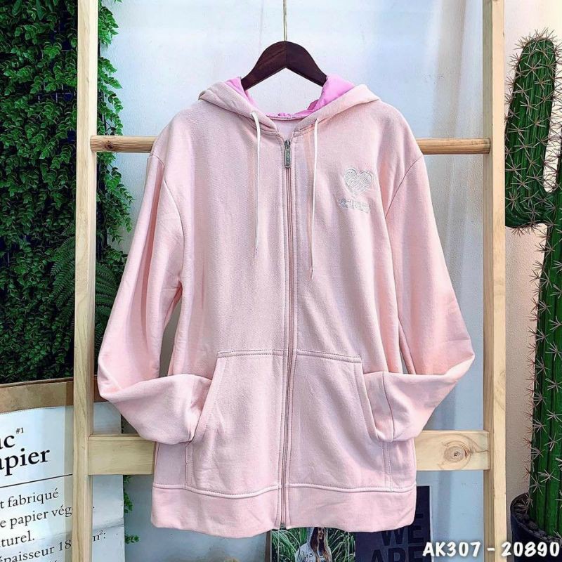 [VIDEO TỰ QUAY] Áo Khoác Hoodie Nữ Nỉ Ngoại Thêu Tim Chữ Hàn Quốc Chất Nỉ Ấm Áp | BigBuy360 - bigbuy360.vn