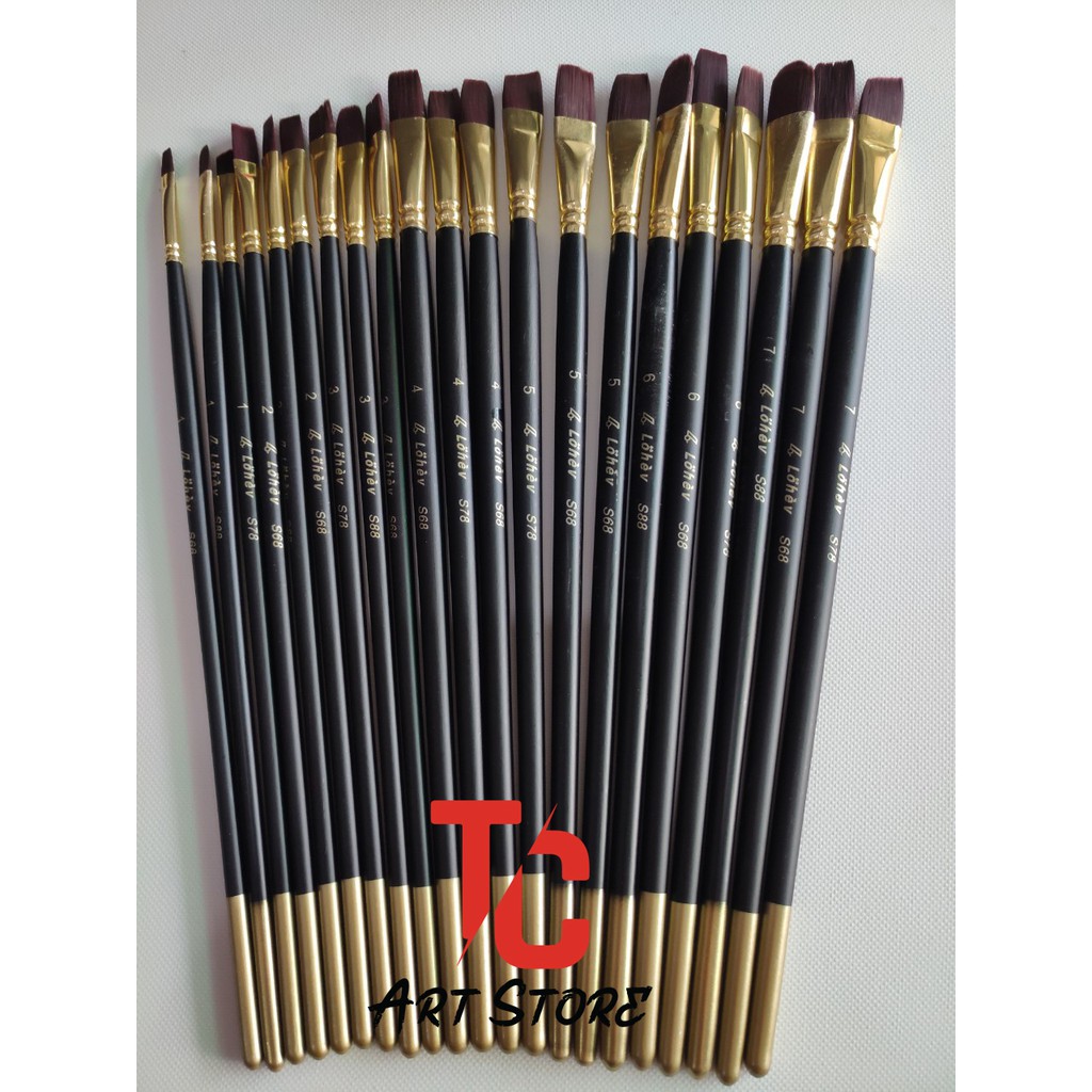 [TC Art Store] Cọ Đầu Dẹp Lohev S68 bán lẻ theo size