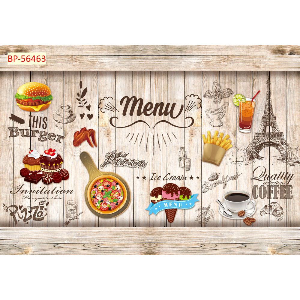 Tranh dán tường Quán Cafe, Trà chanh ,Trà Sữa, Trang Trí Cửa Hàng cao cấp