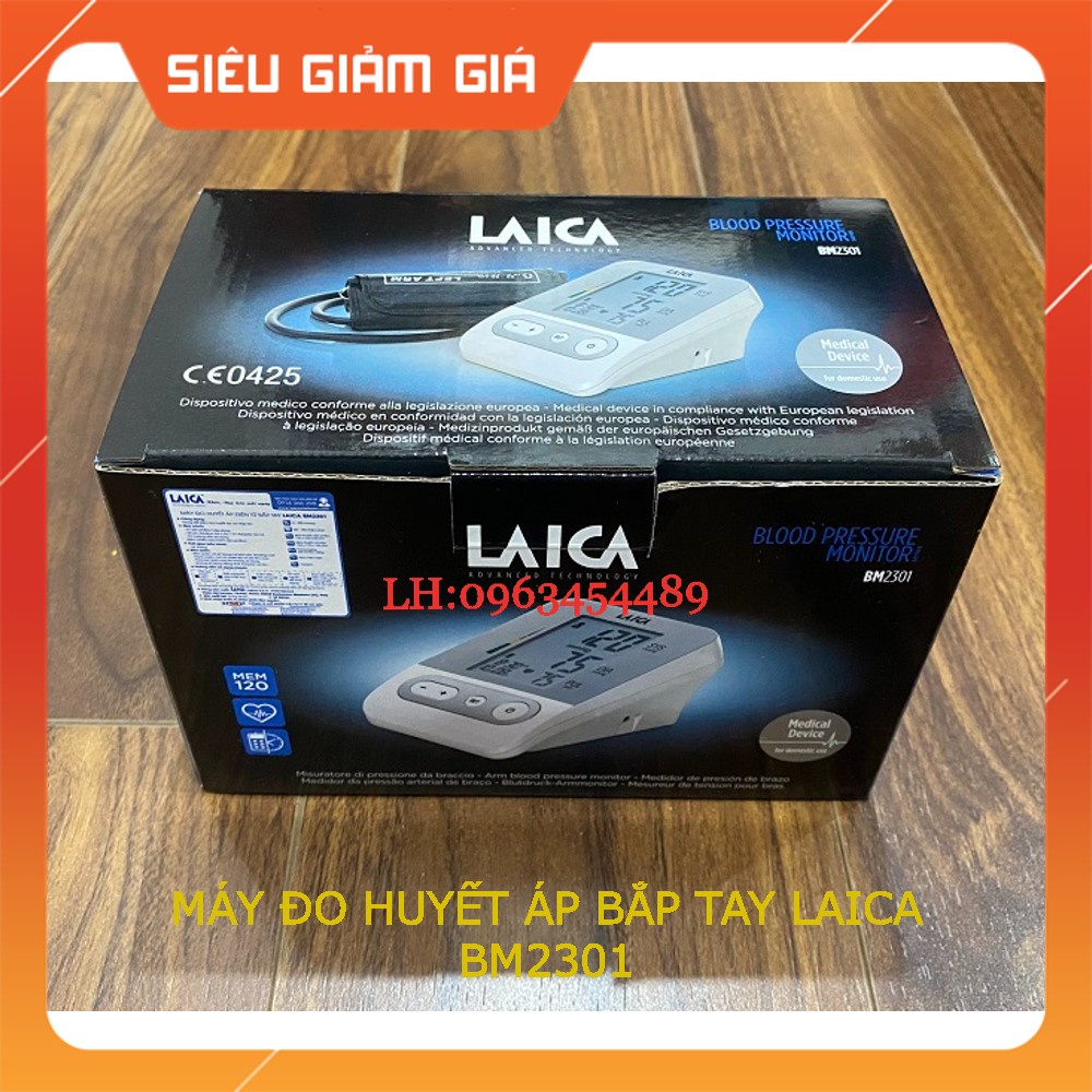 [CHÍNH HÃNG BH 2 NĂM] Máy đo huyết áp bắp tay Laica BM2301 - Kèm chuyển nguồn - Bộ nhớ lưu 120 kết quả