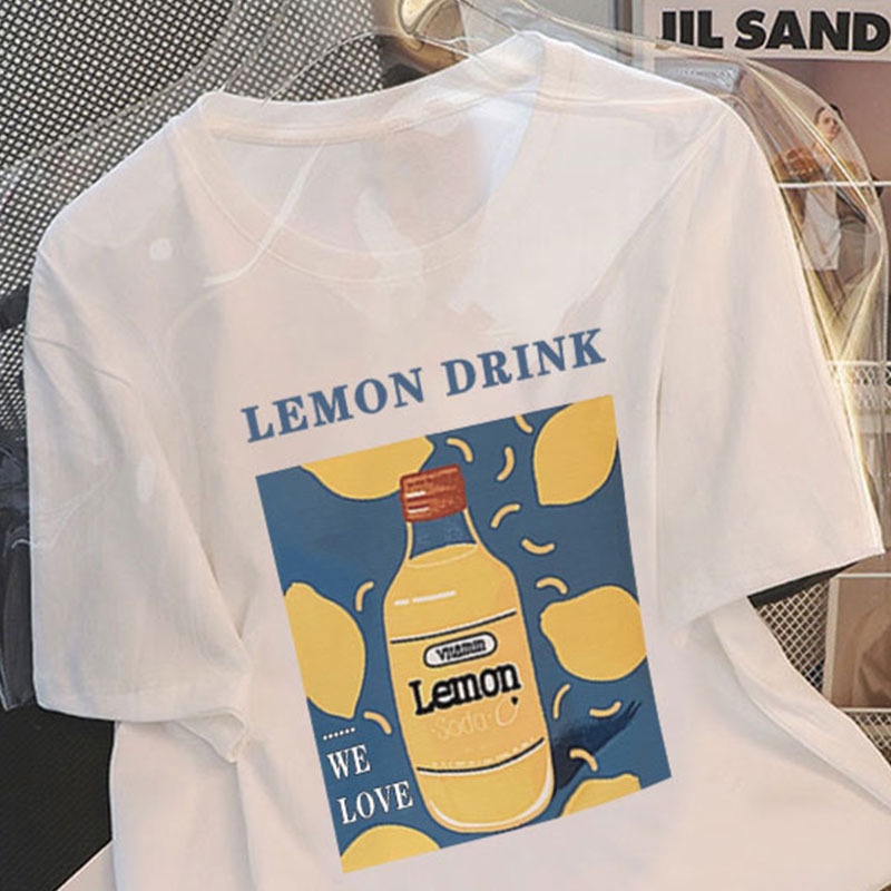 Áo Thun HIIXIIVI 100% cotton Tay Ngắn Cổ Tròn In Hình Hoàng Hôn Thời Trang Mùa Hè Phong Cách Hàn Quốc Dành Cho Nữ 2022