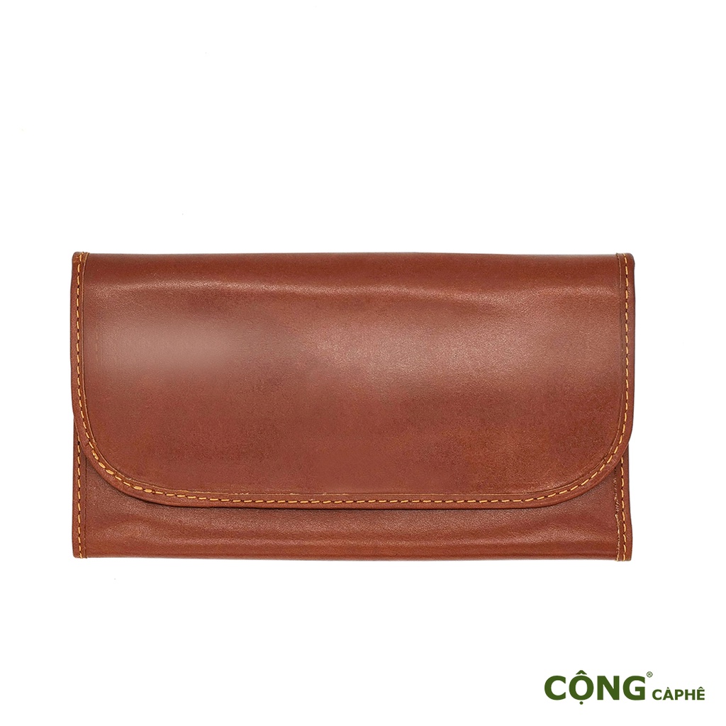 Ví dài cầm tay bằng da thật (có nhiều ngăn đa năng) - Cộng Cà Phê