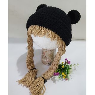 Nón len gấu 2 bính tóc (có nhiều màu)