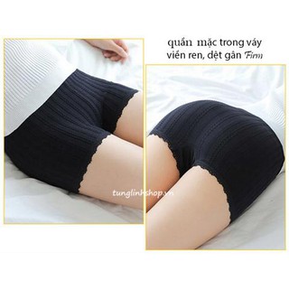 Combo 5 quần mặc trong váy viền ren, dệt gân cao cấp firm