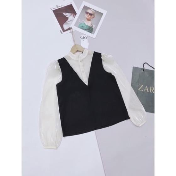 ÁO SƠMI PHỐI ghi Lê cổ V