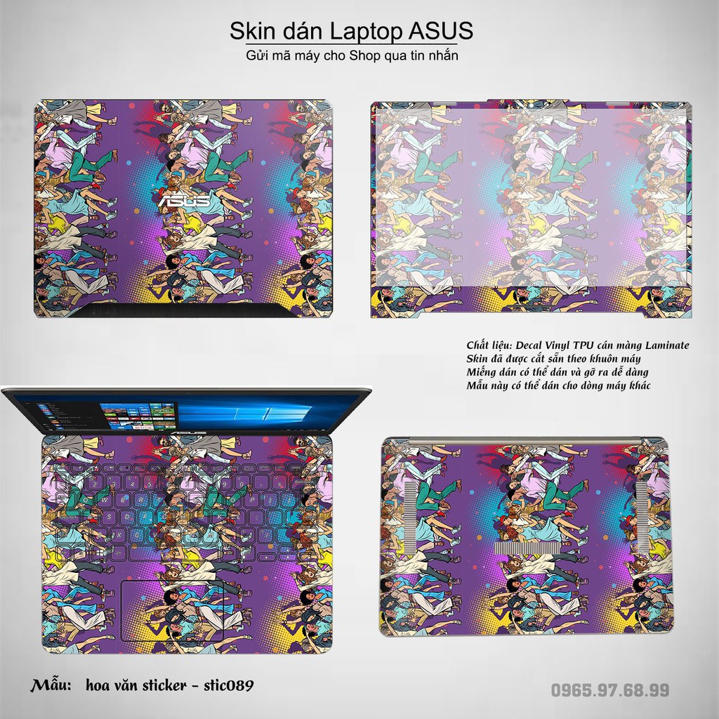 Skin dán Laptop Asus in hình Hoa văn sticker _nhiều mẫu 15 (inbox mã máy cho Shop)