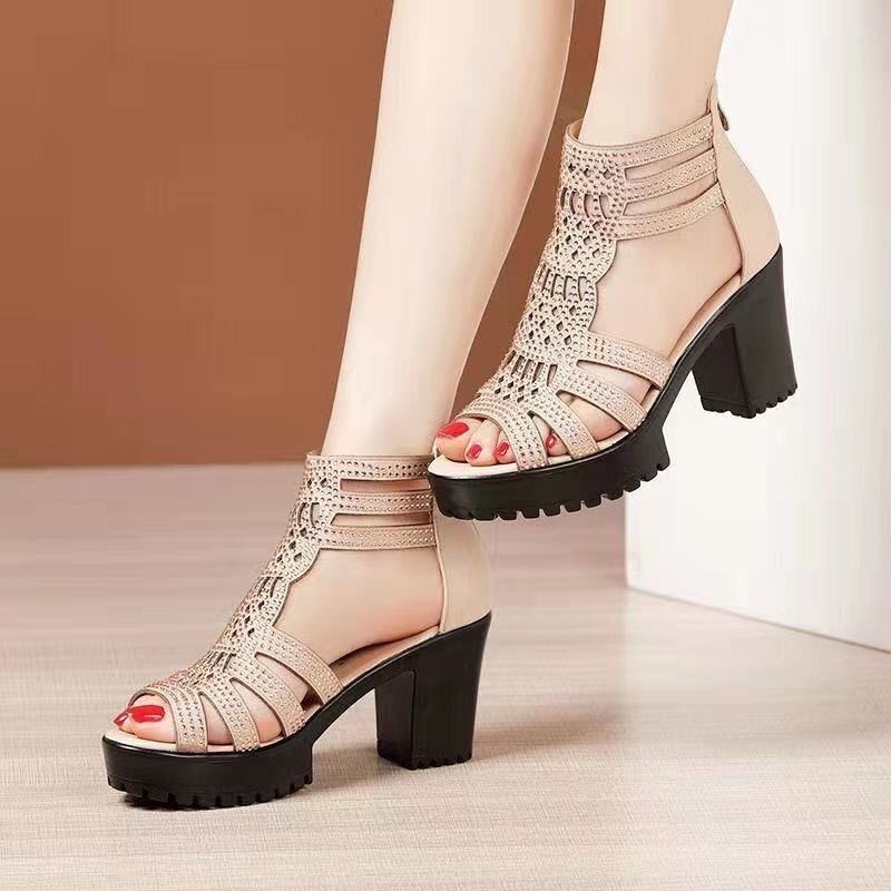 Giày Sandal Cao Gót Da Mềm Đế Dày Vừa Thời Trang Mùa Hè Dành Cho Nữ