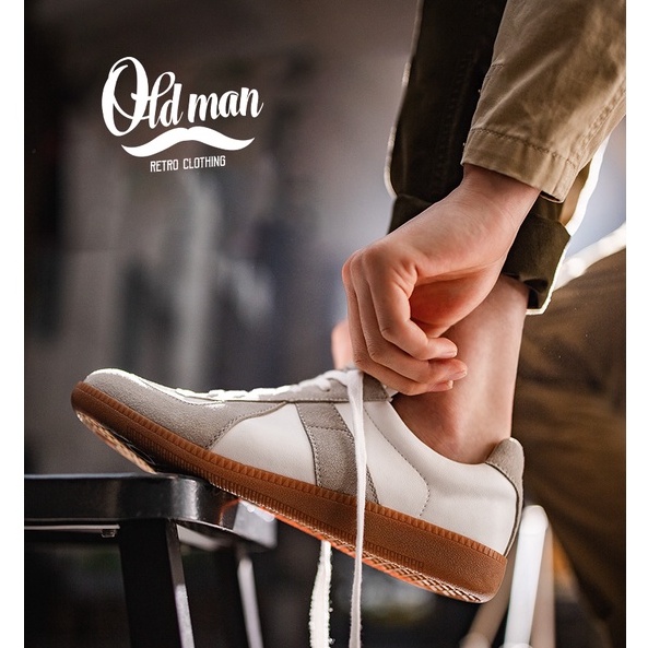 Giày Thể Thao Vintage, Giày Da Nam Chất Da Lộn Siêu Nhẹ Cổ Điển, Retro, Street Style - OLDMAN