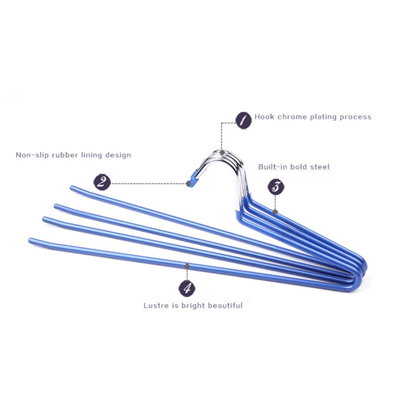 Set 12 Móc Treo Quần Áo Hình Chữ S Bằng Cao Su Chống Trượt Siêu Bền