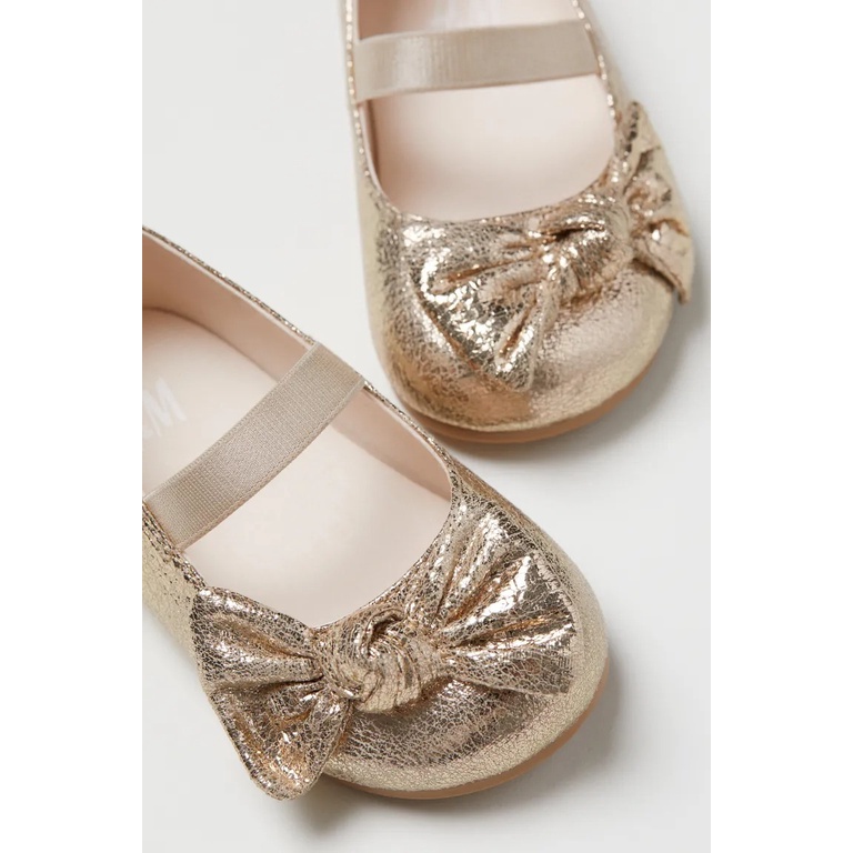 Giày búp bê nhũ vàng HM H&M sz 14/15 8.6cm _hàng chính hãng authentic