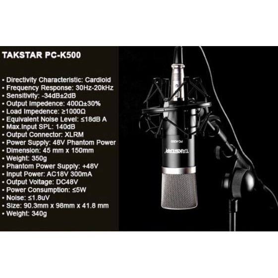 [Sỉ lẻ một giá] Mic thu âm chuyên nghiệp Takstar PC K500