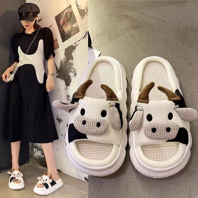Dép bông thêu nổi 3D đi trong nhà siêu êm dễ thương