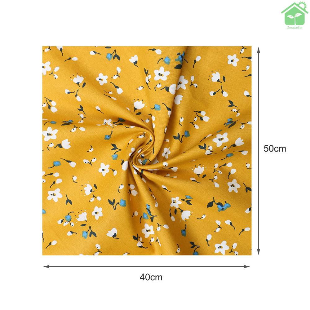 Set 8 Tấm Vải Cotton 40x50cm In Họa Tiết Hoa Dùng Để May Vá Diy