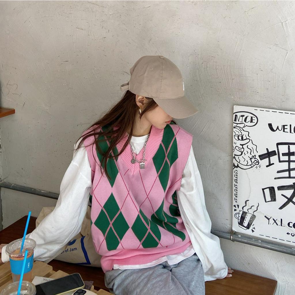 Áo Khoác Len Không Tay Cổ Chữ V Thời Trang Cho Bạn Gá