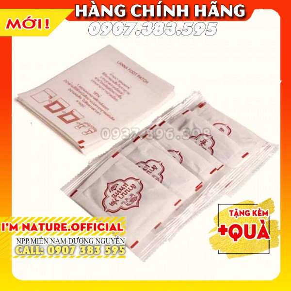 10 Miếng Dán Thải Độc Chân Thái Lan Lanna Foot Patch - Thải Độc Lòng Bàn Chân Giảm Nhức Mỏi Ngủ Ngon