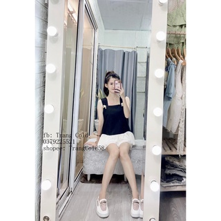 Áo 2 dây bản to phối voan (Ảnh thật shop tự chụp )