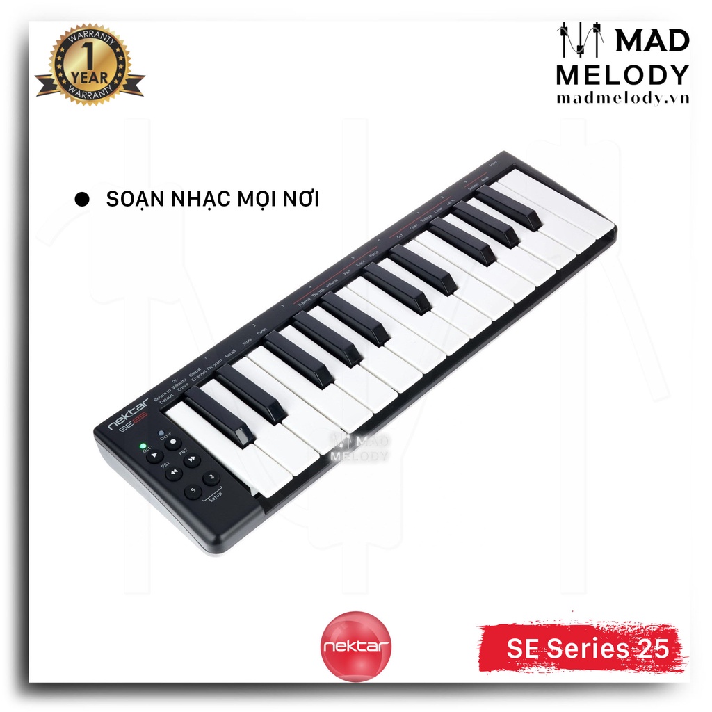 Nektar SE25 25-Key Mini USB MIDI Keyboard Controller (Đàn soạn nhạc mini 25 phím, Brand New)