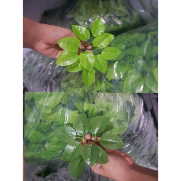 Lá Hoa Hồng giả 2 nhánh